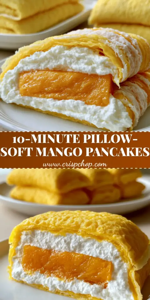 Mango pancake: The Ultimate Hong Kong Dim Sum Dessert Guide 4 A close up cross-section of a Hong Kong style Mango pancake showing the yellow crepe, white cream, and orange mango.
