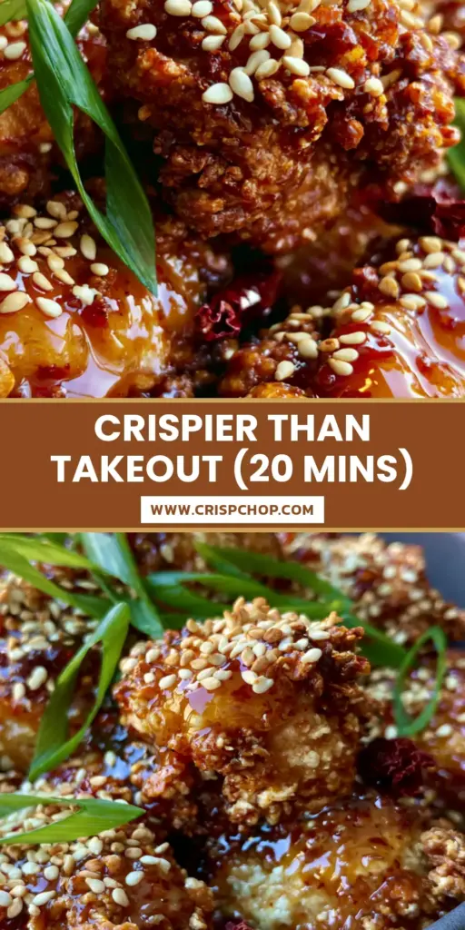 General Tso's chicken: The Ultimate Extra-Crispy Air Fryer Recipe 3 Extreme close-up of General Tso's chicken in a charcoal grey bowl with craggy extra-crispy coating and glossy amber sauce. (General Tso's chicken)