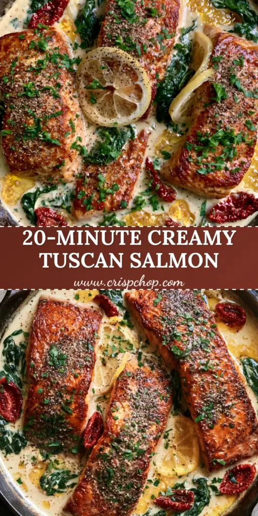 An overhead shot of a rustic black cast iron skillet containing three large salmon fillets with a deep golden-brown sear in a creamy sauce. (Baked Salmon with Spinach)