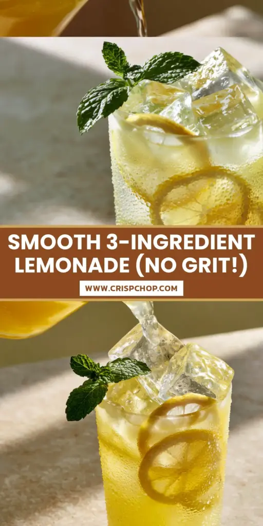 A tall frosted glass of Classic Lemonade with square ice cubes, lemon wheels, and mint on a stone countertop.