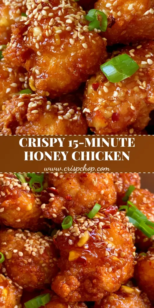 Honey Glazed Chicken Bites: The Secret to Extra Crispy Garlic Ginger Perfection 4 Close-up of extra crispy Honey Glazed Chicken Bites with a glistening amber glaze and green scallions in a white bowl.