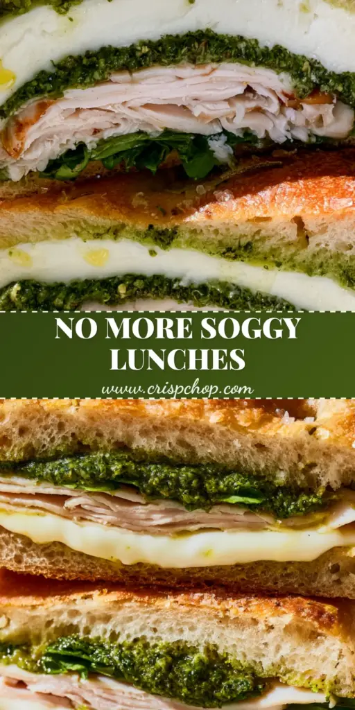 Italian Turkey Focaccia Sandwiches with Fresh Mozzarella and Basil Pesto 4 A close-up, high-angle stack of Italian Turkey Focaccia Sandwiches on a stone countertop, showcasing dimpled bread with rosemary and sea salt. (Italian Turkey Focaccia Sandwiches)