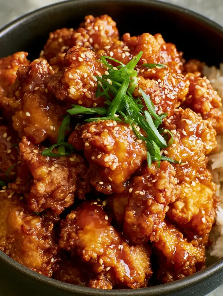 A high-quality photo showing the craggy, ultra-crunchy batter texture of Chinese Honey Chicken next to fluffy jasmine rice.