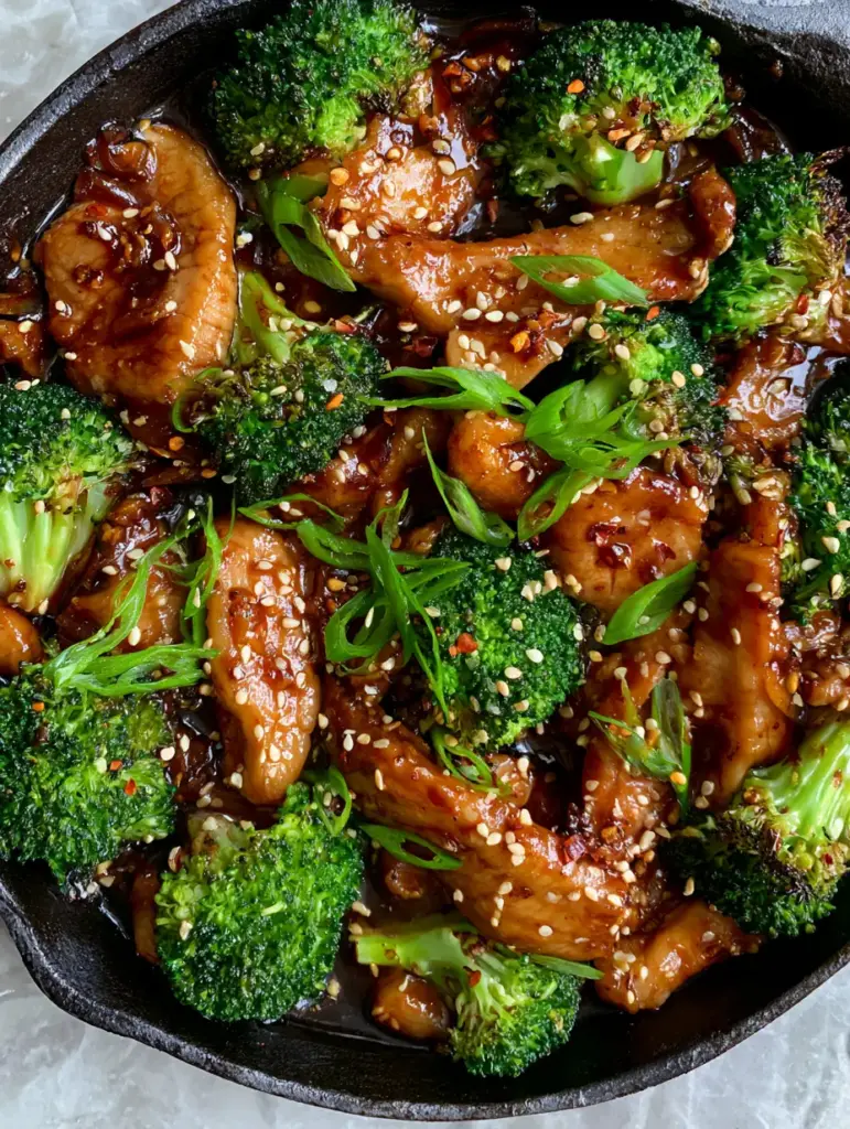 Chicken and broccoli recipe: The 15-Minute Secret to Velvety Poultry and Charred Emerald Florets 1 Close-up of charred emerald broccoli and thin chicken slices glazed in a savory ginger-soy sauce.