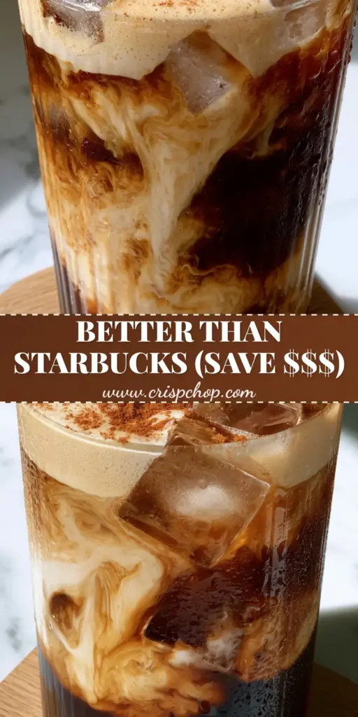 A tall aesthetic ribbed glass featuring a brown sugar shaken espresso with oat milk swirls and cinnamon dusting on a marble counter. (starbucks copycat drink recipes)