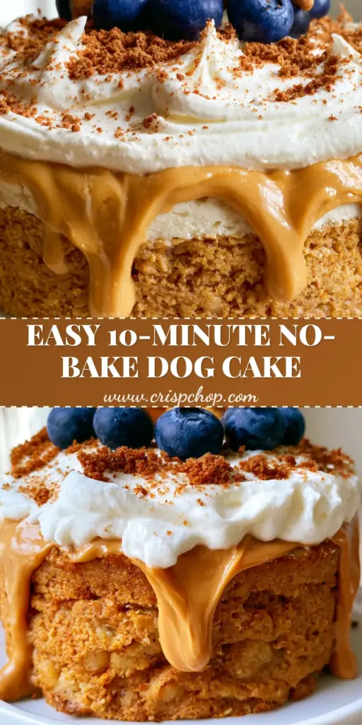 Homemade Dog Birthday Cakes: The Ultimate No-Bake Banana and Peanut Butter Celebration 3 A gourmet no-bake dog birthday cake with banana-oat base, white yogurt peaks, and peanut butter drizzle on a white pedestal. (homemade dog birthday cakes)