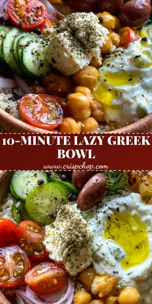 A rustic terracotta bowl filled with white quinoa, heirloom tomatoes, Persian cucumbers, and a charred lemon wedge. (Greek-inspired recipes)