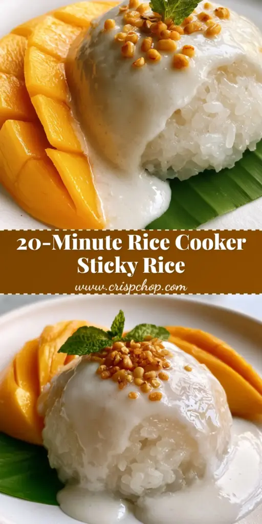 A professional plating of mango sticky rice with a glossy coconut drizzle, toasted mung beans, and a sliced honey mango fan on a banana leaf.