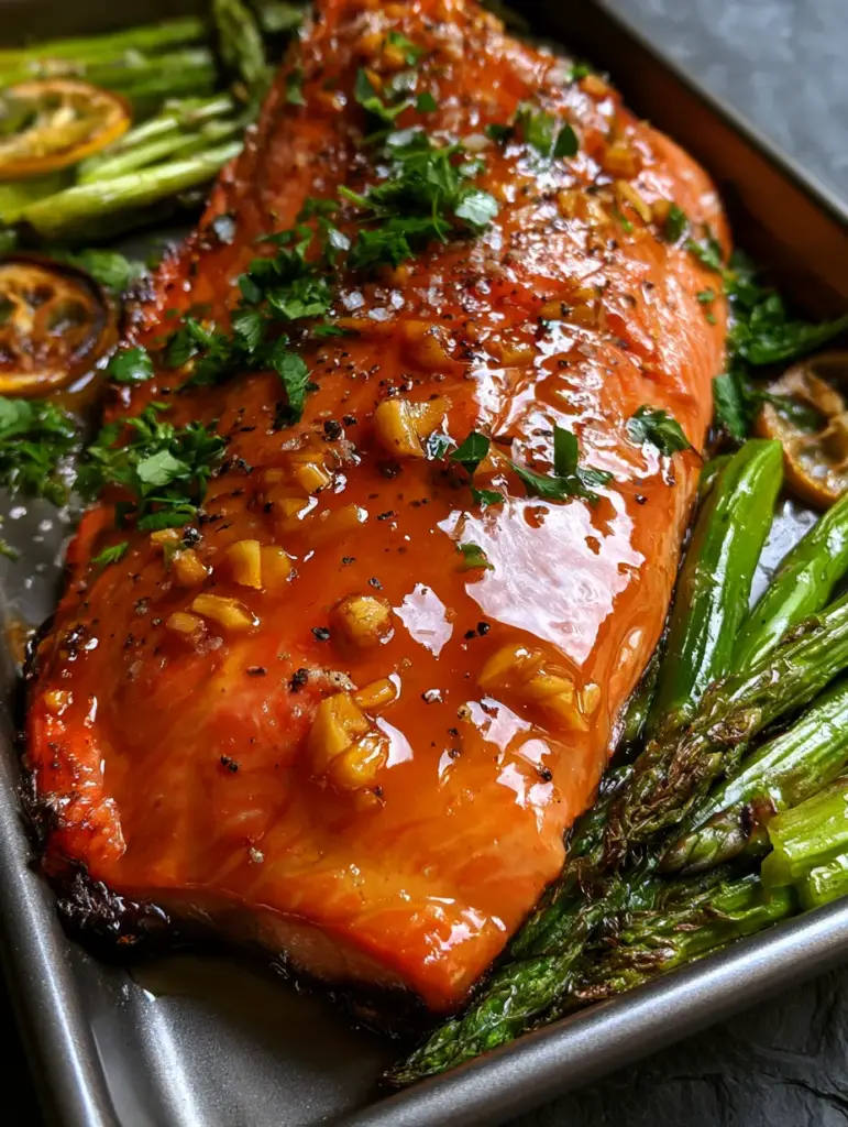 Succulent steelhead trout served with vibrant green asparagus and charred lemon wheels.