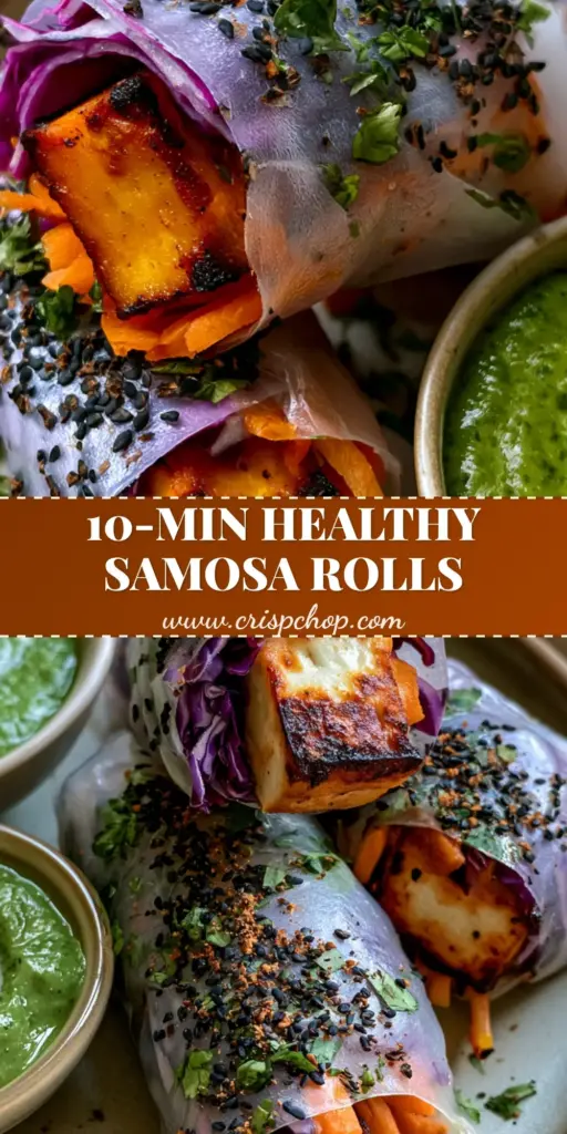 Indian rice paper rolls with Tandoori Paneer and Mint Chutney 3 Three translucent Indian rice paper rolls filled with tandoori paneer and purple cabbage on a plate with mint chutney. (Indian rice paper rolls)