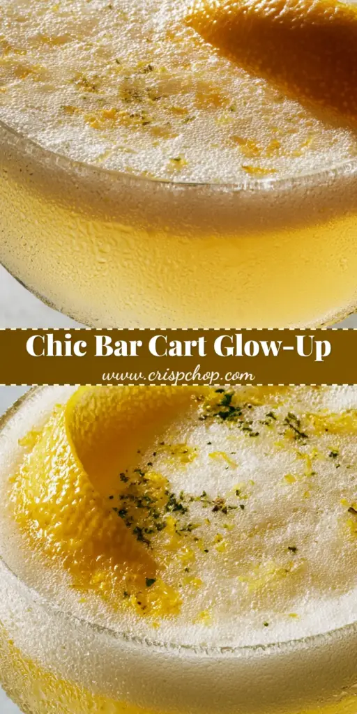 A macro shot of a French 75 cocktail poster showing a frosted crystal glass with golden gin and thick foam.
