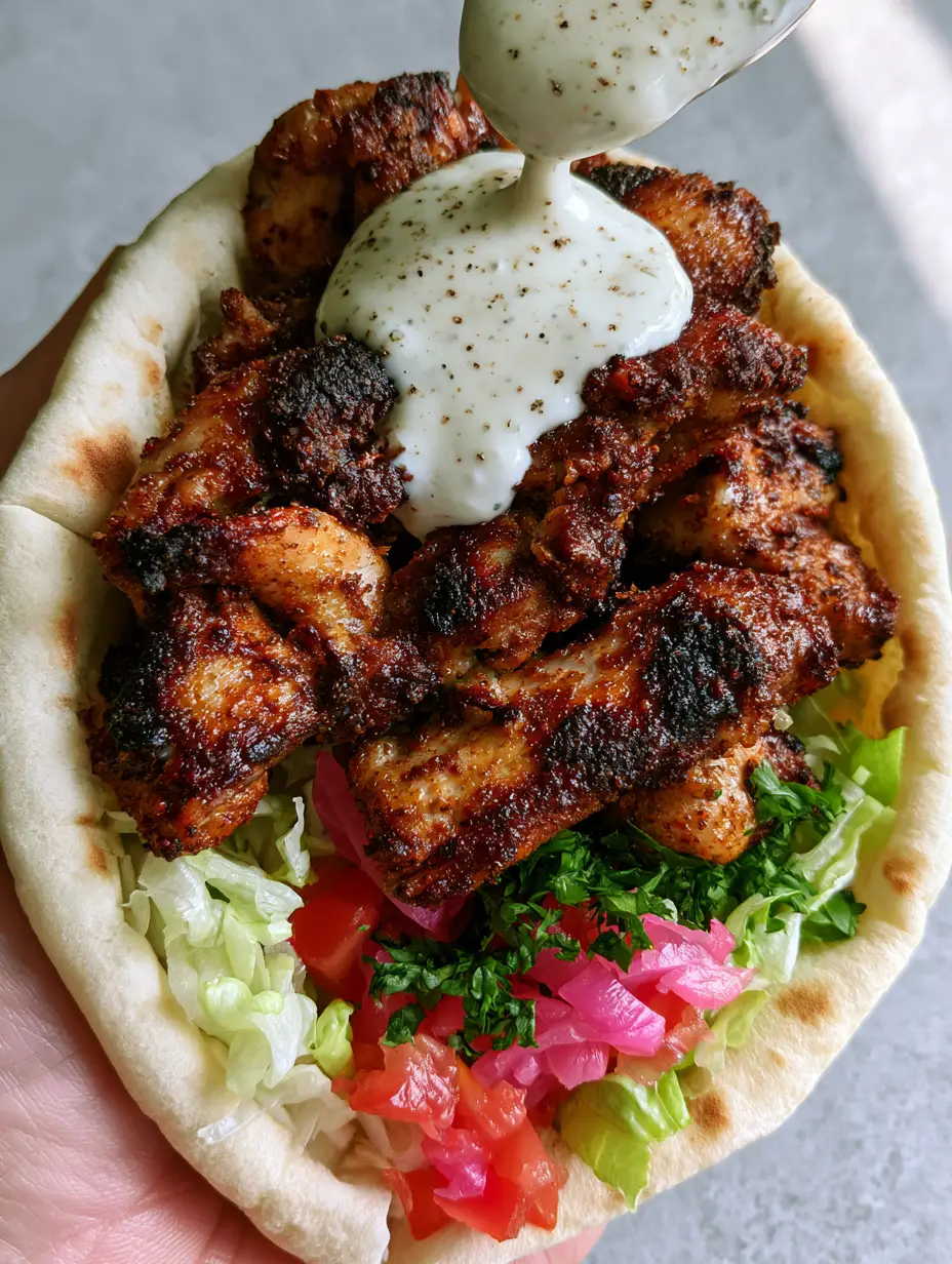 Air-fried chicken thighs with deeply caramelized edges and spice rub for Chicken shawarma.